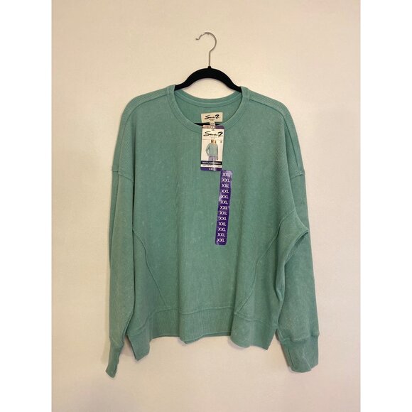 Seven7 Tops - NWT Seven7 Waffle Knit Mint Green Crewneck Top Size XXL